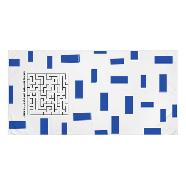 Mink-Cotton Towel Featuring a Maze Puzzle