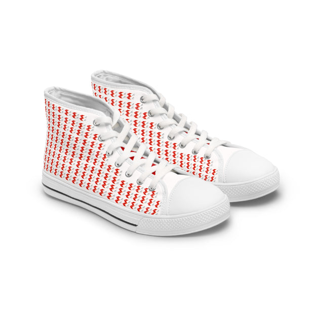 Women's High-Top Sneakers Featuring "Ready to Go" Rebus Puzzle