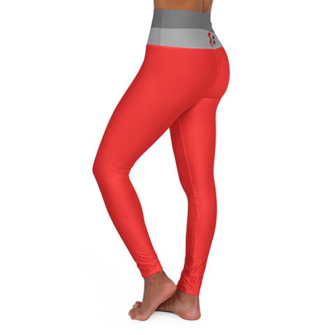 High Waisted Yoga Leggings Featuring a "Ready" Rebus Puzzle