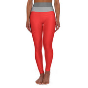 High Waisted Yoga Leggings Featuring a "Ready" Rebus Puzzle