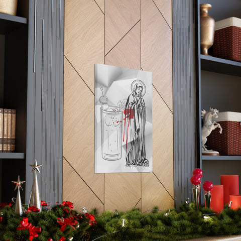 Gallery Wall Canvas Featuring a "Bloody Mary" Rebus Puzzle