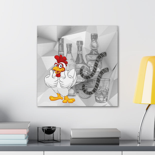 Gallery Wall Canvas Featuring a "Cocktails" Rebus Puzzle