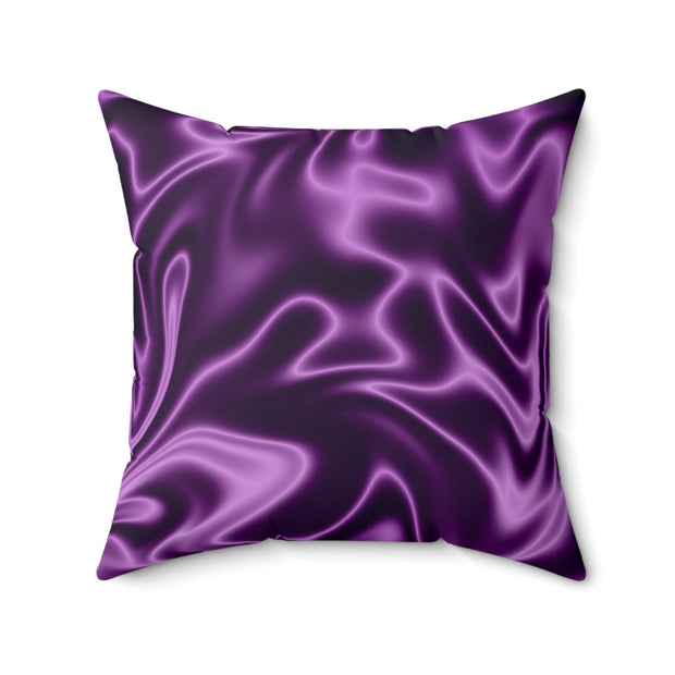 Purple Square Pillow Featuring a Rebus Puzzle