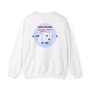 White Unisex Heavy Blend™ Crewneck Sweatshirt Featuring a "Before & After" Puzzle