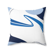 Blue & White Square Accent Pillow Featuring a Brainteasing Riddle