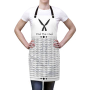 White Apron Featuring a "Find the Chef" Puzzle