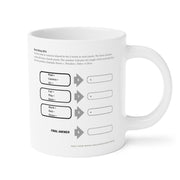 White Ceramic Mug Featuring a "Word Warp" Puzzle