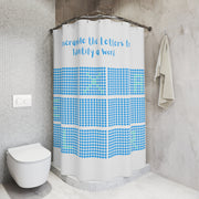 Shower Curtain Featuring an "Unscramble" Brainteaser Puzzle