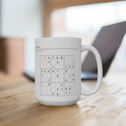 White Ceramic Mug Featuring a Sudoku Puzzle