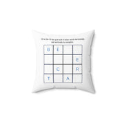 Square Pillow Featuring "Arrange Letters" Puzzle