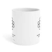 White Ceramic Mug Featuring a "Count the 8s" Puzzle