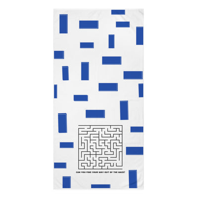 Mink-Cotton Towel Featuring a Maze Puzzle