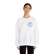 White Unisex Heavy Blend™ Crewneck Sweatshirt Featuring a "Before & After" Puzzle