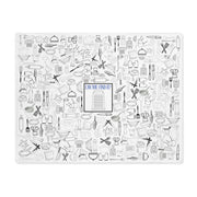 White Kitchen Placemat Featuring a "Find the Utensil" Puzzle