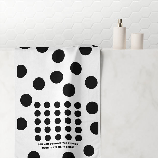 Mink-Cotton Towel Featuring a "Connect the Dots" Puzzle