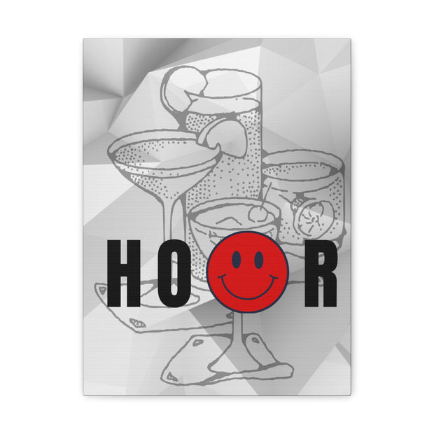 Gallery Wall Canvas Featuring a "Happy Hour" Rebus Puzzle