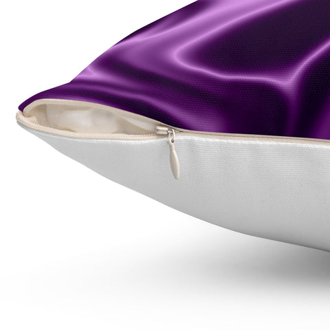 Purple Square Pillow Featuring a Rebus Puzzle