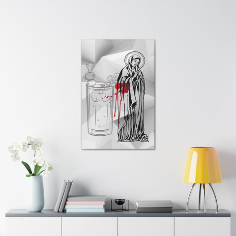 Gallery Wall Canvas Featuring a "Bloody Mary" Rebus Puzzle