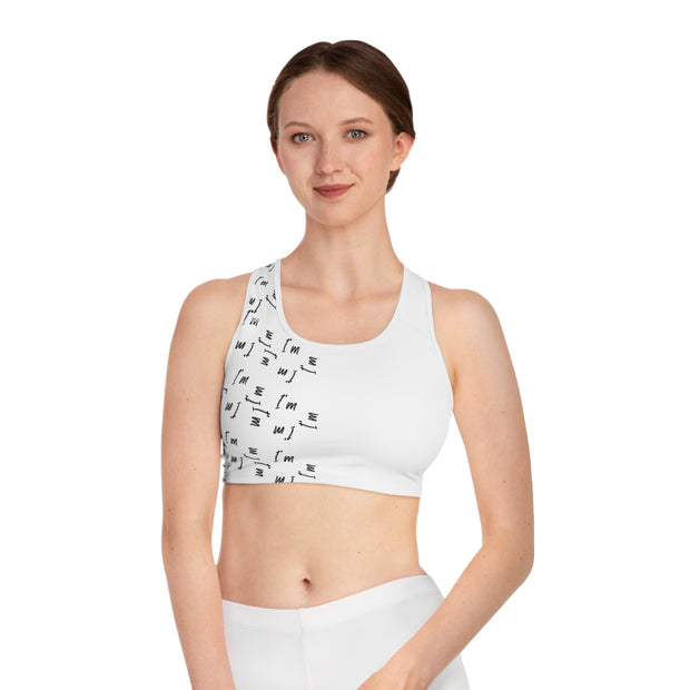 White Sports Bra Featuring an "I'm Always Right" Rebus Puzzle