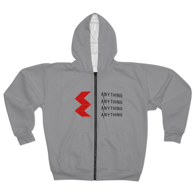 Unisex Zip Hoodie Featuring a "Ready for Anything" Rebus Puzzle