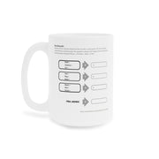 White Ceramic Mug Featuring a "Word Warp" Puzzle