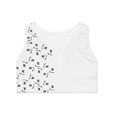 White Sports Bra Featuring an "I'm Always Right" Rebus Puzzle