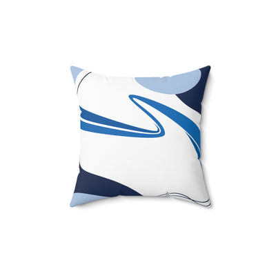 Blue & White Square Accent Pillow Featuring a Brainteasing Riddle