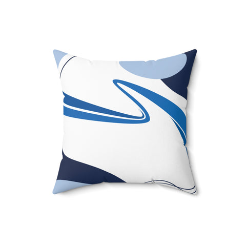 Blue & White Square Accent Pillow Featuring a Brainteasing Riddle