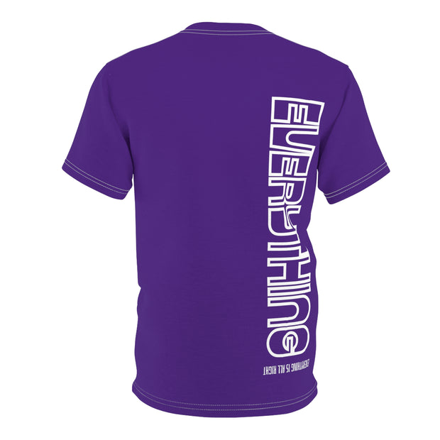 Purple Unisex Tee Featuring an "Everything is Alright" Rebus Puzzle