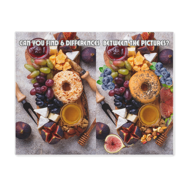 Charcuterie Kitchen Placemat Featuring a "Find the Difference" Puzzle