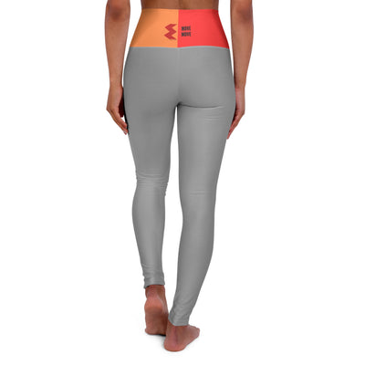 High Waisted Yoga Leggings Featuring a "Ready" Rebus Puzzle