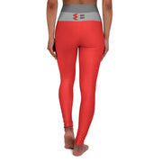 High Waisted Yoga Leggings Featuring a "Ready" Rebus Puzzle