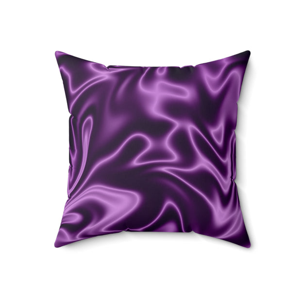 Purple Square Pillow Featuring a Rebus Puzzle