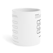 White Ceramic Mug Featuring a "Word Warp" Puzzle