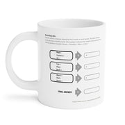 White Ceramic Mug Featuring a "Word Warp" Puzzle