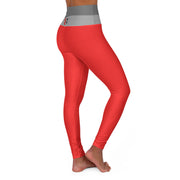 High Waisted Yoga Leggings Featuring a "Ready" Rebus Puzzle