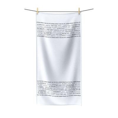 Polycotton Towel Featuring a "Find the Phrase" Puzzle