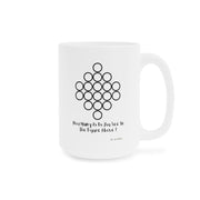 White Ceramic Mug Featuring a "Count the 8s" Puzzle