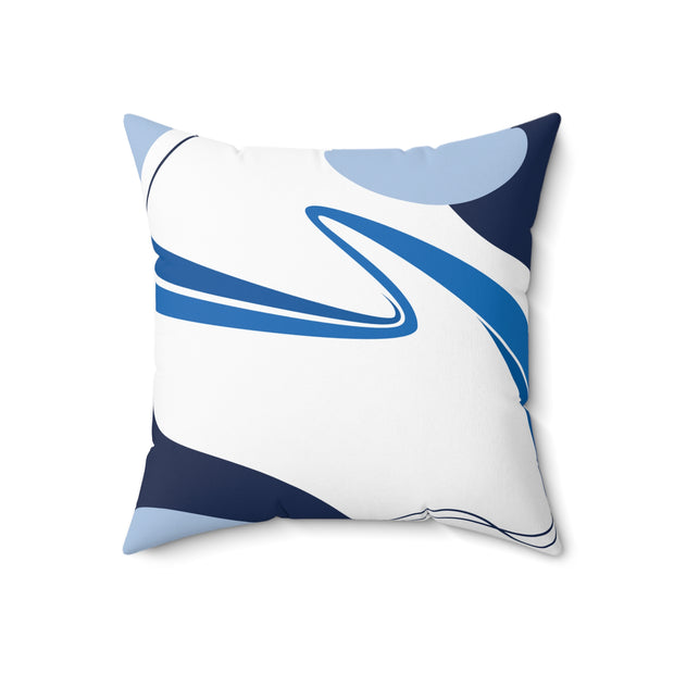 Blue & White Square Accent Pillow Featuring a Brainteasing Riddle