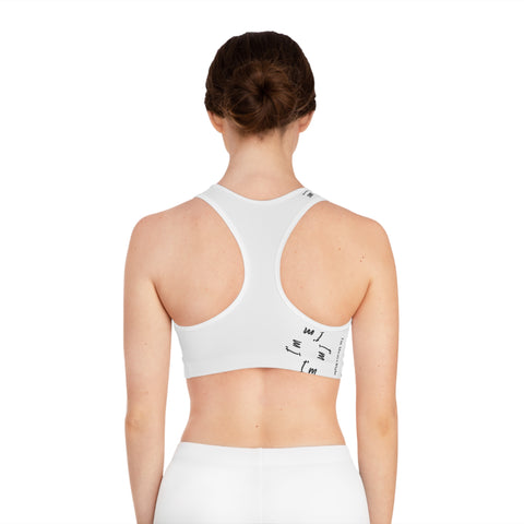 White Sports Bra Featuring an "I'm Always Right" Rebus Puzzle