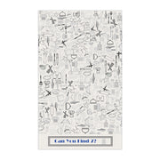 Kitchen Towel Featuring a "Find the Utensils" Puzzle