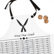 White Apron Featuring a "Find the Chef" Puzzle